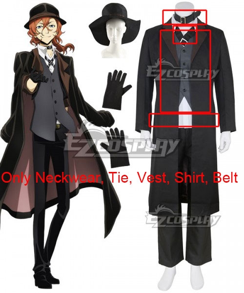 Bungou Stray Dogs Chuya Nakahara Black Cosplay Costume - Only Neckwear, Tie, Vest, Shirt, Belt
Bungou Stray Dogs Chuya Nakahara Black Cosplay Costume - Only Neckwear, Tie, Vest, Shirt, Belt