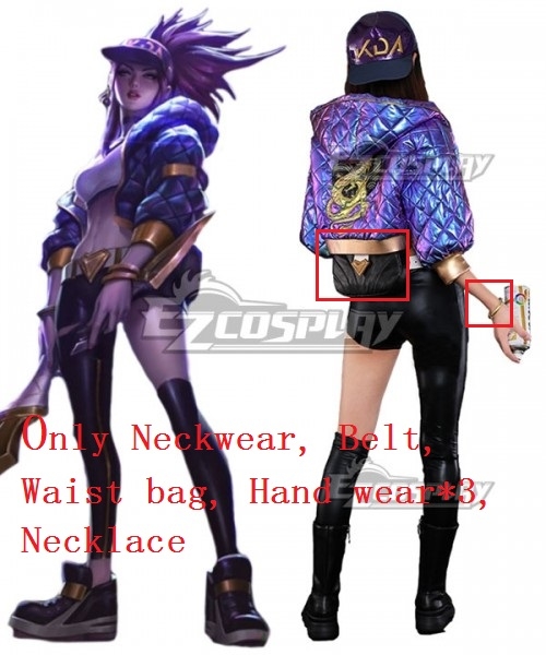 League Of Legends LOL KDA K/DA Akali New Edition Cosplay Costume - Only Neckwear, Belt, Waist bag, Hand wear*3, Necklace
League Of Legends LOL KDA K/DA Akali New Edition Cosplay Costume - Only Neckwear, Belt, Waist bag, Hand wear*3, Necklace