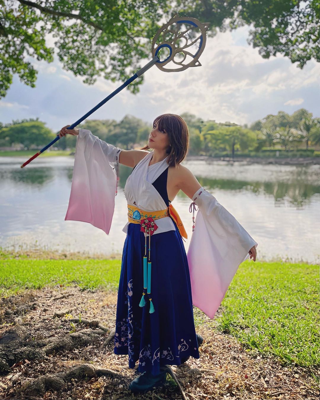 Final Fantasy X FF10 Yuna Deep Brown Cosplay Wig