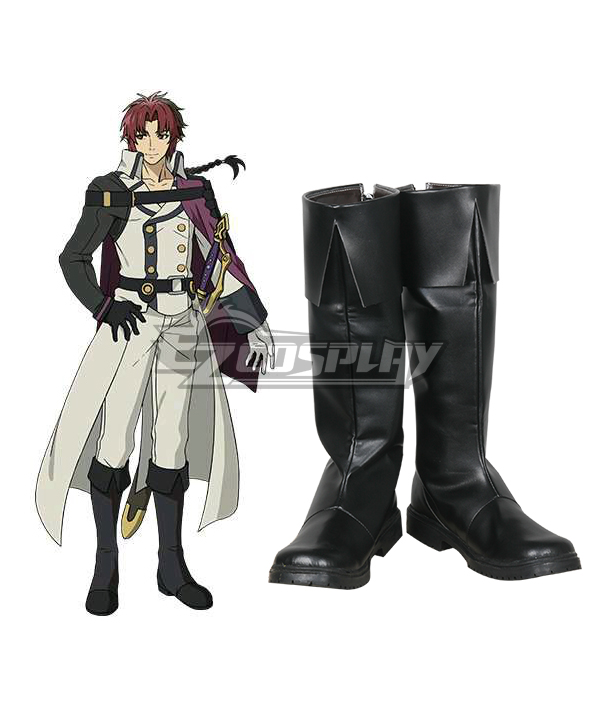 Seraph of the End Vampire Reign Owari no Serafu Crowley Eusford Black Shoes Cosplay Boots