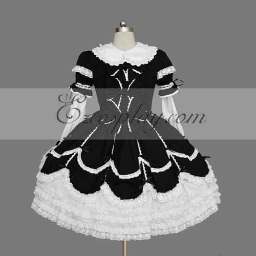 Black-White Gothic Lolita Dress -LTFS0113