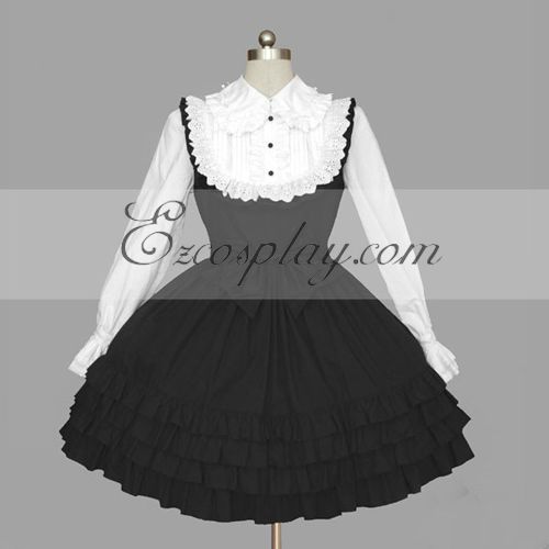 Black-White Gothic Lolita Dress -LTFS0117