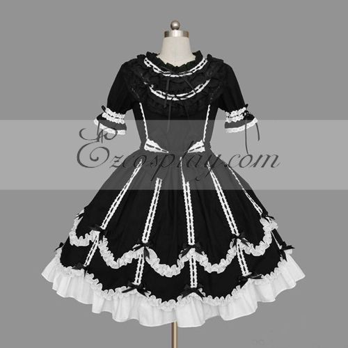 

Black-White Gothic Lolita Dress -LTFS0121