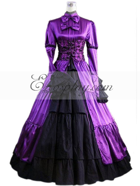 

Purple Long Sleeve Gothic Lolita Dress-LTFS0018