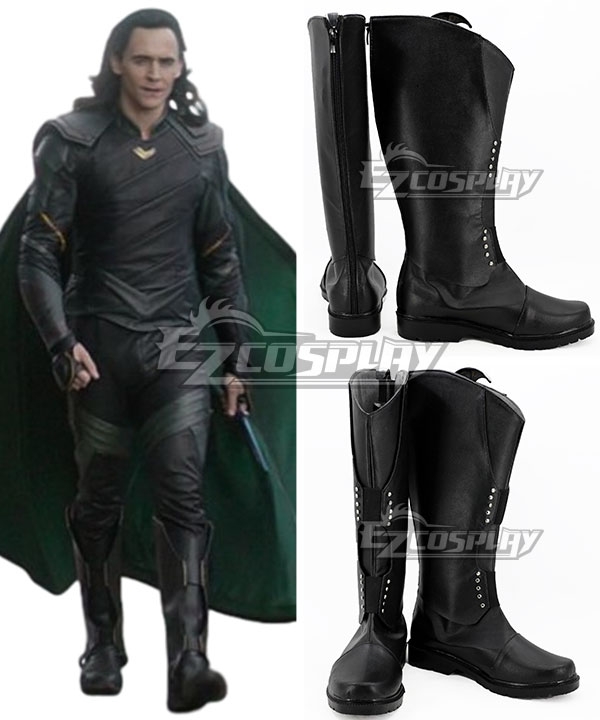 Marvel Thor: Ragnarok Loki Black Shoes Cosplay Boots