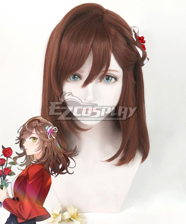 Tears of Themis MC Rosa Red Brown Cosplay Wig