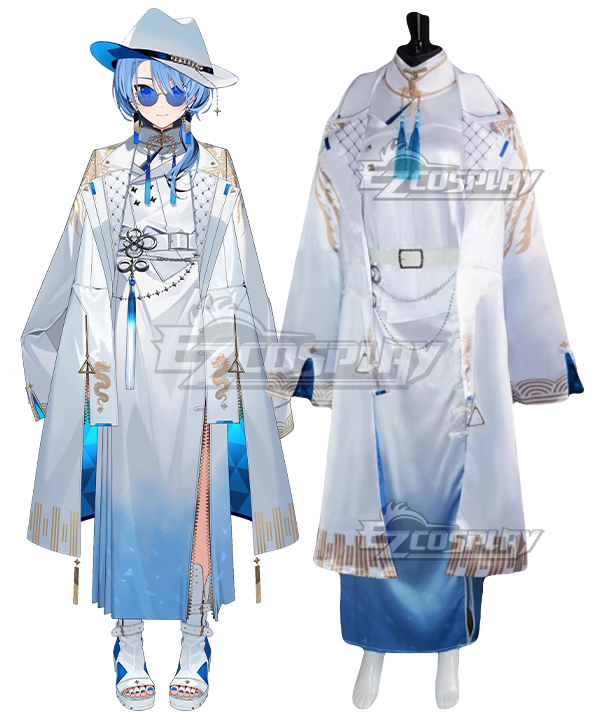 Virtual YouTuber Hololive Hoshimachi Suisei Oriental Style White Blue Cosplay Costume