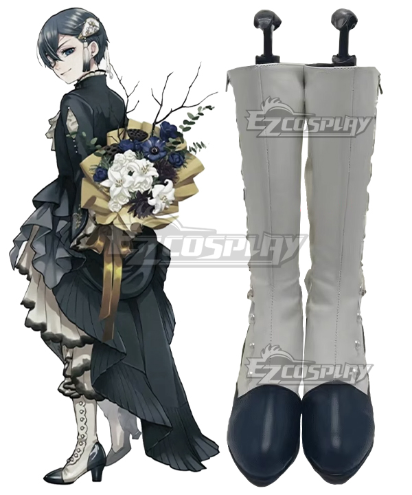 Black Butler Ciel Phantomhive Oysters White Shoes Cosplay Boots