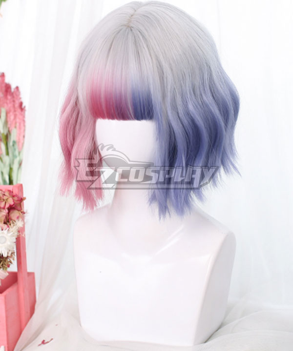 Japan Harajuku Lolita Series Dream Butterfly Pink Blue Cosplay Wig