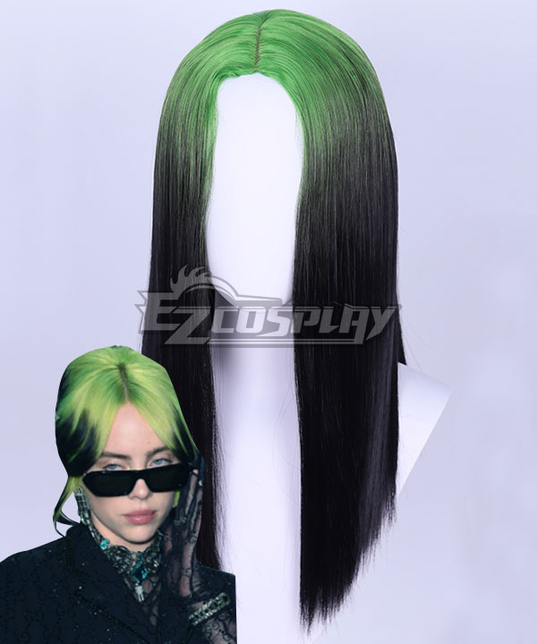 Billie Eilish Green Black Cosplay Wig
