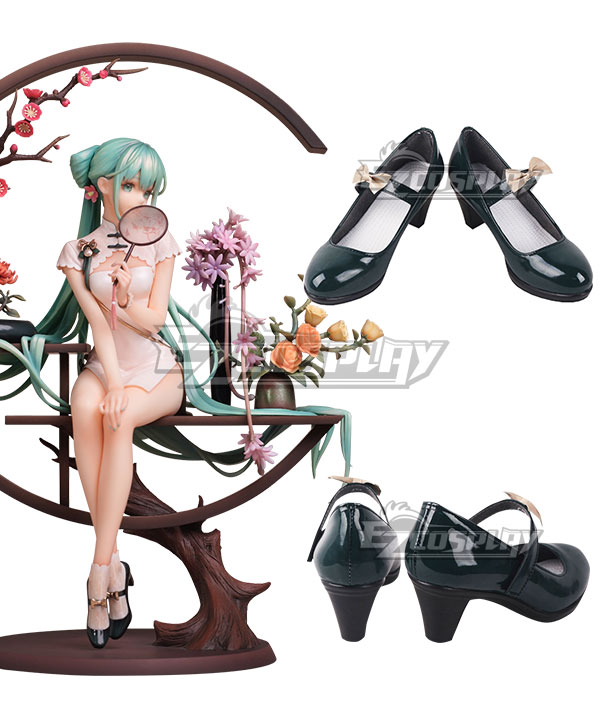 Vocaloid Hatsune Miku Shaohua Black Cosplay Shoes