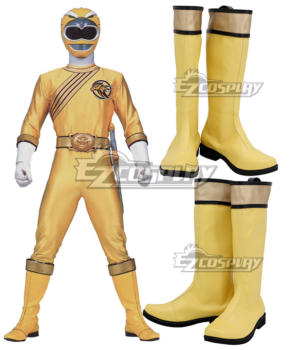 Power Rangers Wild Force Yellow Wild Force Ranger Yellow Shoes Cosplay Boots