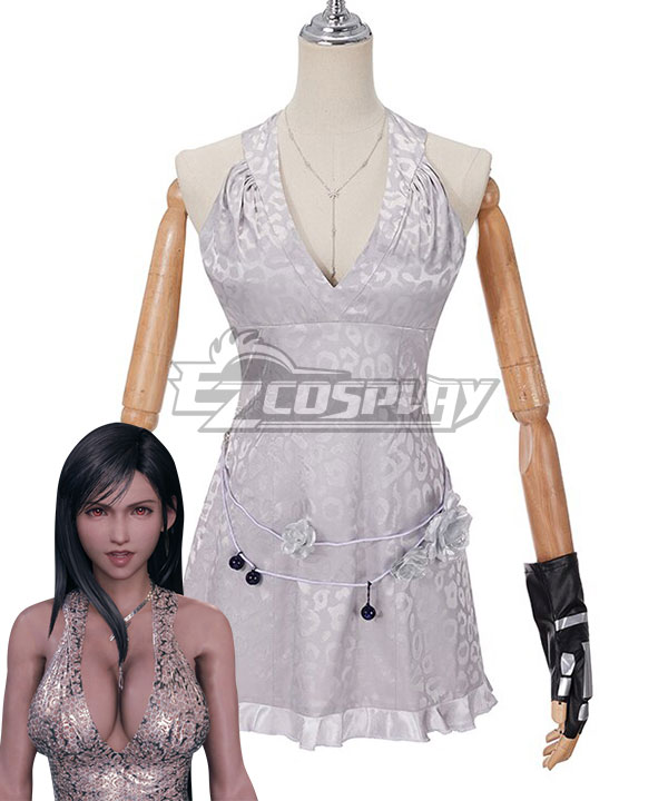Final Fantasy VII Tifa Lockhart White Sexy Dress Cosplay Costume