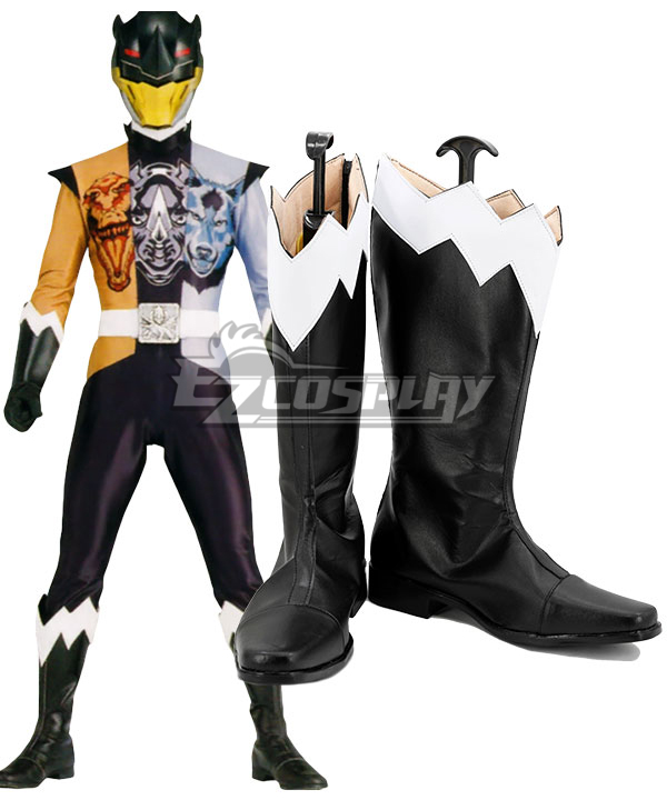 Power Rangers Super Sentai Series Doubutsu Sentai Misao Mondou Zyuoh The World White Boots Cosplay Shoes