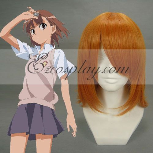 

Toaru Kagaku no Railgun Misaka Mikoto Orange Cosplay Wig-200A