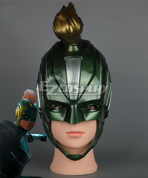 2019 Movie Captain Marvel Carol Danvers Blue Green Helmet Cosplay Accessory Prop