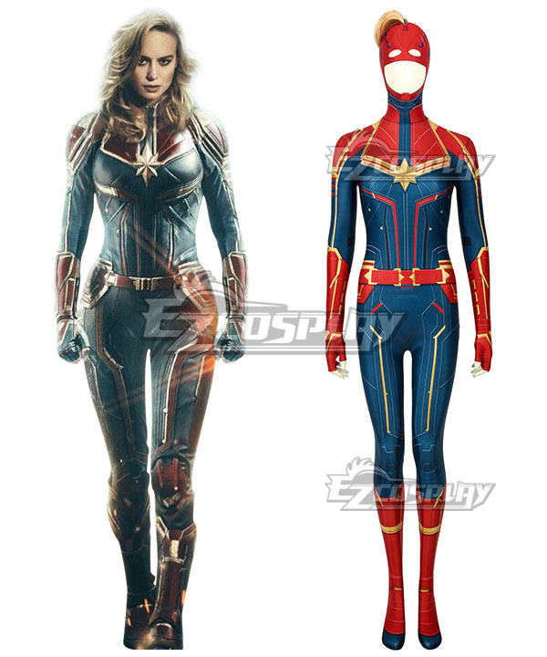 2019 Movie Captain Marvel Carol Danvers Zentai Jumpsuit Cosplay Costume