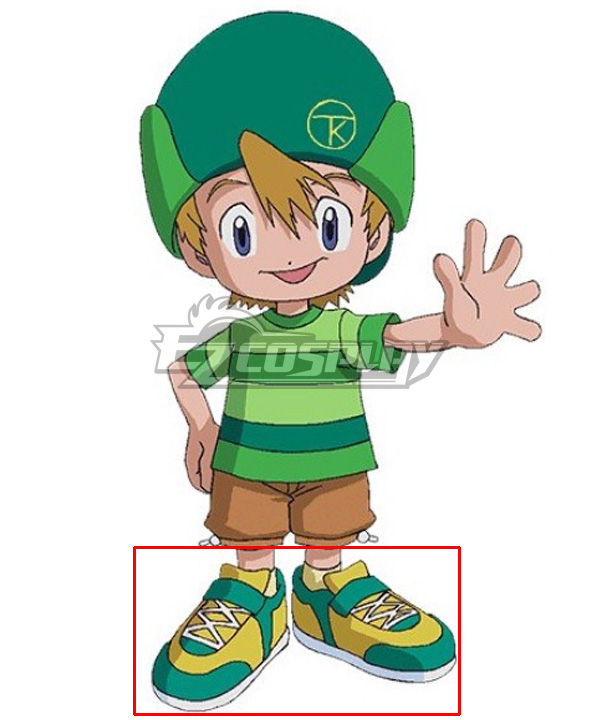 2020 Digimon Adventure Takeru Takaishi Green Cosplay Shoes