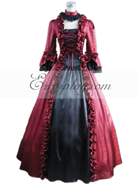 

Red Long Sleeve Gothic Lolita Dress-LTFS0021