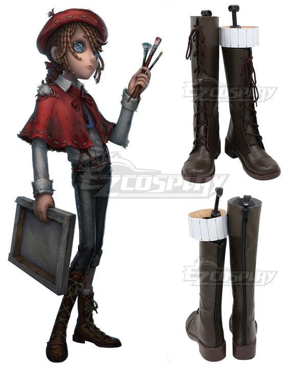 Identity V Painter Edgar Valden Halloween Brown Shoes Cosplay Boots