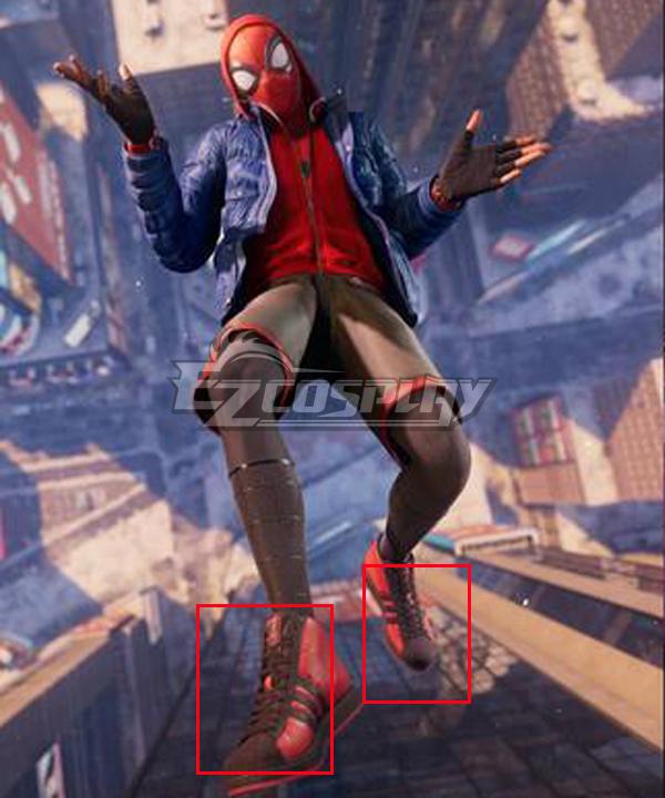 PS5 Marvel 2021 Spider-Man: Miles Morales Red Cosplay Shoes