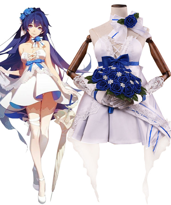 Honkai Impact 3 Raiden Mai Maye Wedding Dress Cosplay Costume