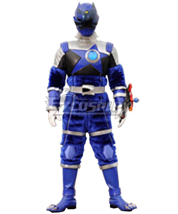 Power Rangers Uchu Sentai Kyuranger Ookami Blue Cosplay Costume