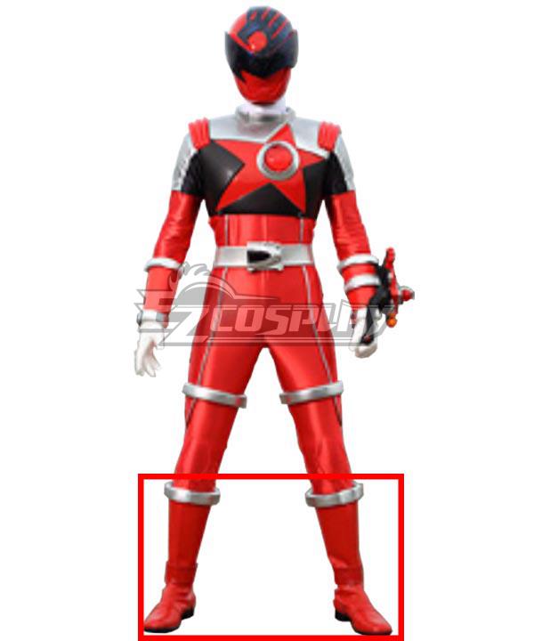 Power Rangers Uchu Sentai Kyuranger Shishi Red Shoes Cosplay Boots
