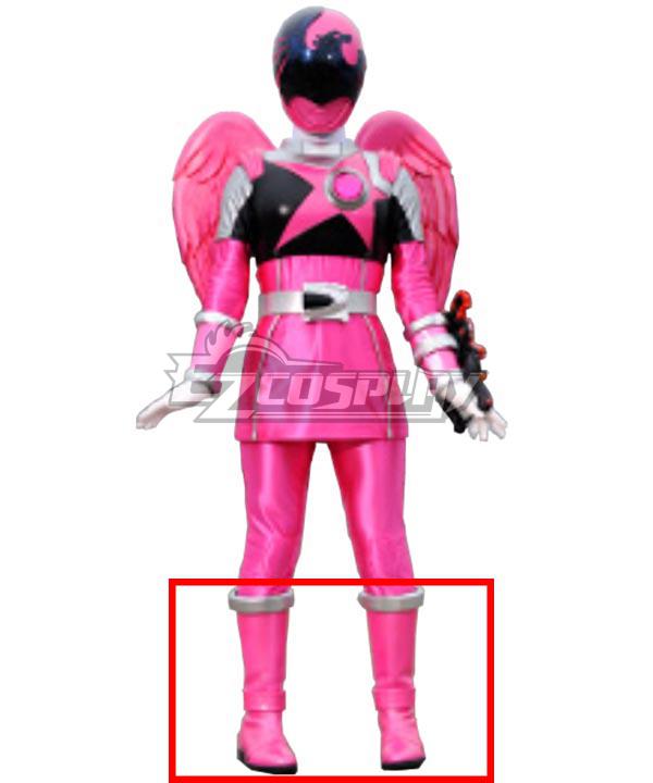 Power Rangers Uchu Sentai Kyuranger Washi Pink Shoes Cosplay Boots