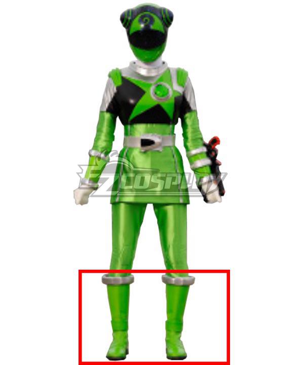 Power Rangers Uchu Sentai Kyuranger Chameleon Green Shoes Cosplay Boots