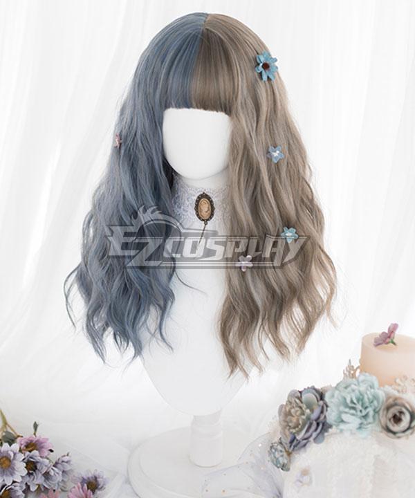 Japan Harajuku Lolita Series Blue Brown Cosplay Wig