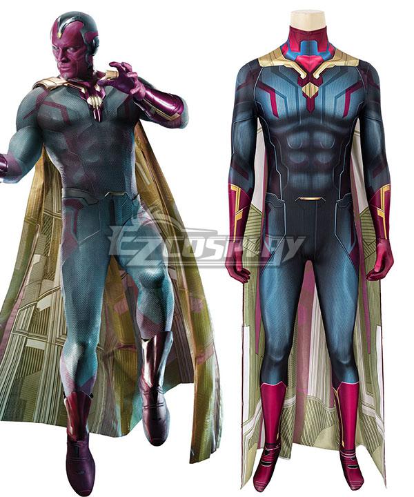 Marvel Avengers: Endgame Vision Zentai Jumpsuit Cosplay Costume