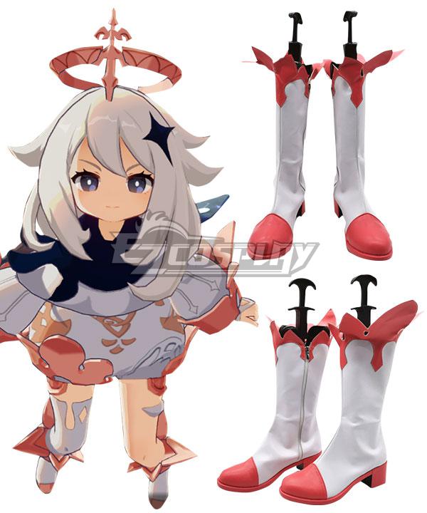 Genshin Impact Paimon Pink Shoes Cosplay Boots