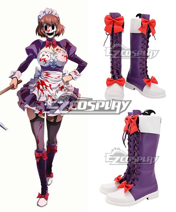 High-Rise Invasion Mask Purple Shoes Cosplay Boots