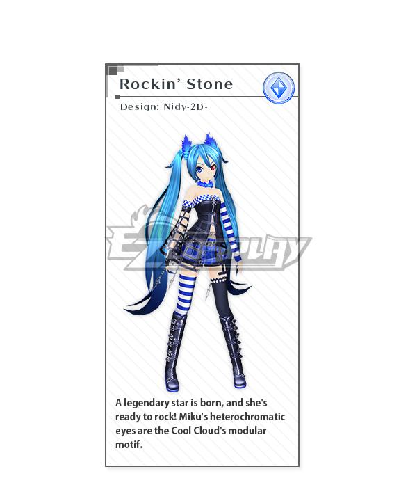 Vocaloid Hatsune Miku Rockin Stone Cosplay Costume