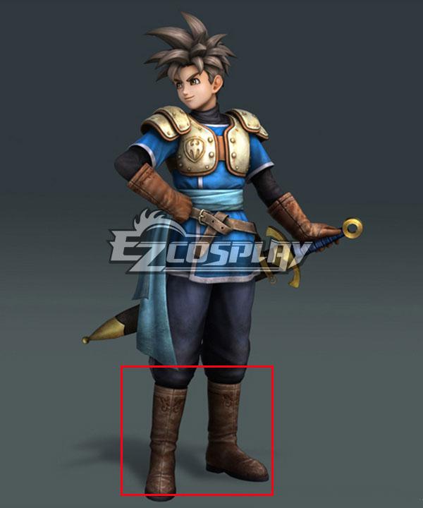 Dragon Quest Heroes Luceus Brown Shoes Cosplay Boots