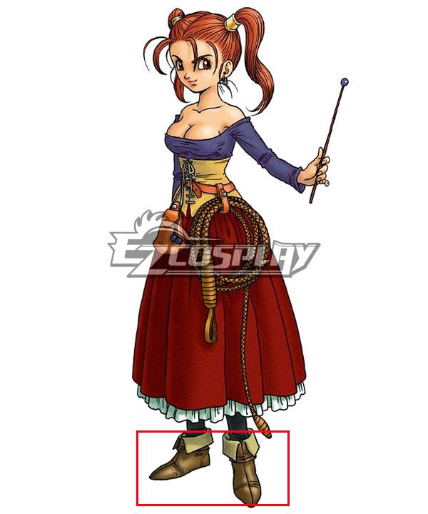 Dragon Quest VIII Jessica Albert Brown Shoes Cosplay Boots