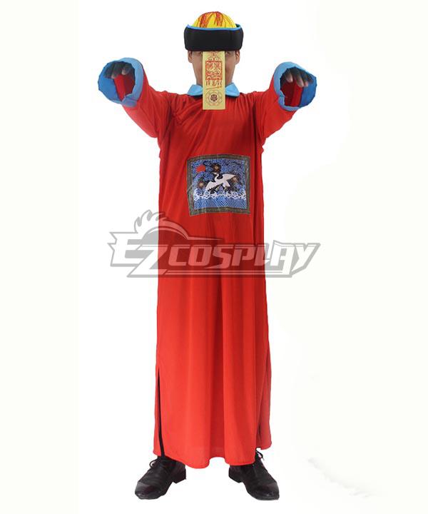 Qing Dynasty Hopping Vampire Red Halloween Cosplay Costume