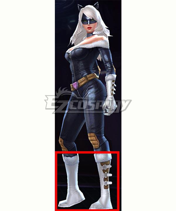 Marvel Future Fight Black Cat Claws White Shoes Cosplay Boots