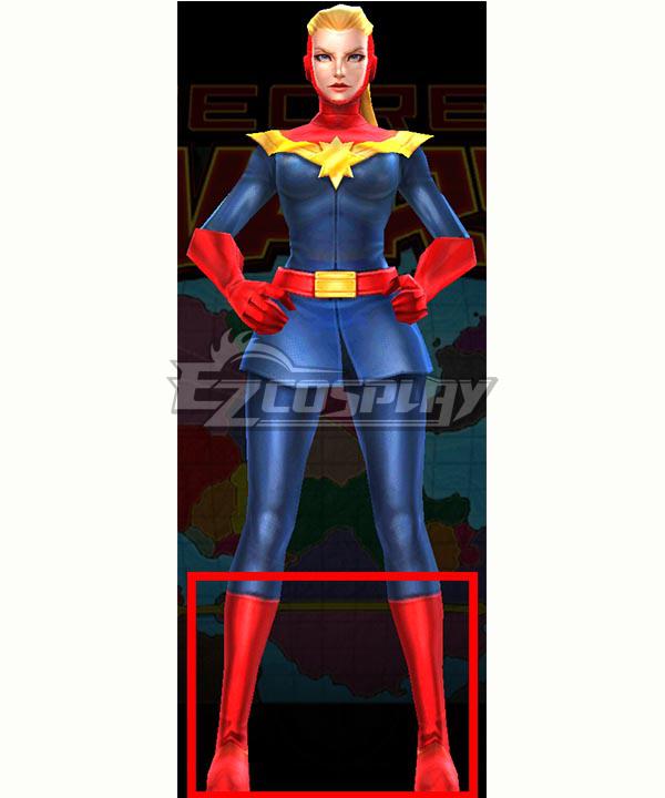 Marvel Future Fight Captain Marvel Secret Wars: Carol Corps Red Shoes Cosplay Boots