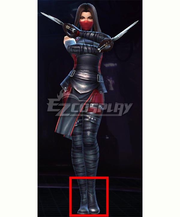 Marvel Future Fight Elektra Natchios Black Shoes Cosplay Boots