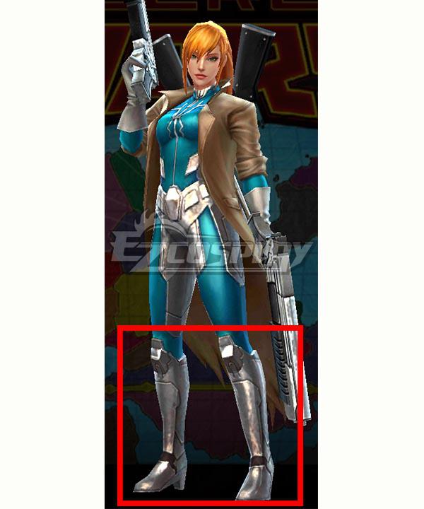 Marvel Future Fight Elsa Bloodstone Secret Wars: Marvel Zombies Silver Shoes Cosplay Boots