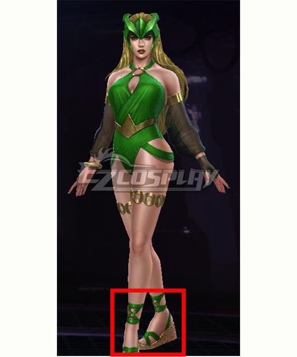 Marvel Future Fight Enchantress Amora Summer Days Green Shoes Cosplay Boots
