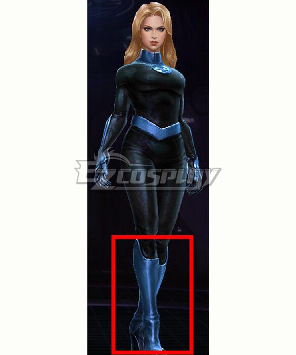 Marvel Future Fight Invisible Woman Susan Sue Storm Blue Shoes Cosplay Boots