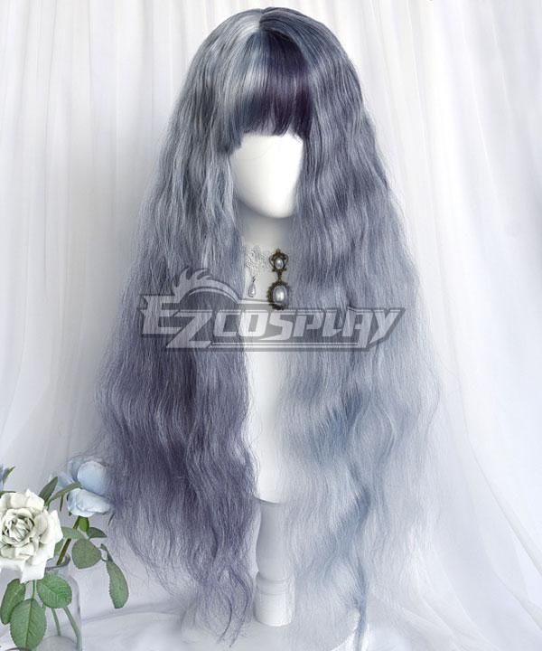 Japan Harajuku Lolita Series Smokey Black White Gray Cosplay Wig