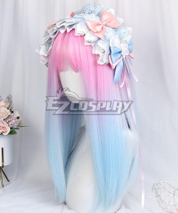Japan Harajuku Lolita Series Macaron Pink Blue Cosplay Wig