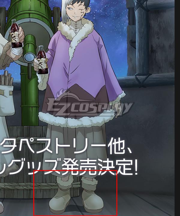 Dr.Stone Gen Asagiri Winter Silver Shoes Cosplay Boots