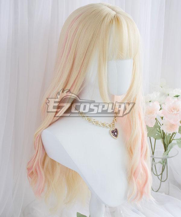 Japan Harajuku Lolita Series Golden Pink New Cosplay Wig