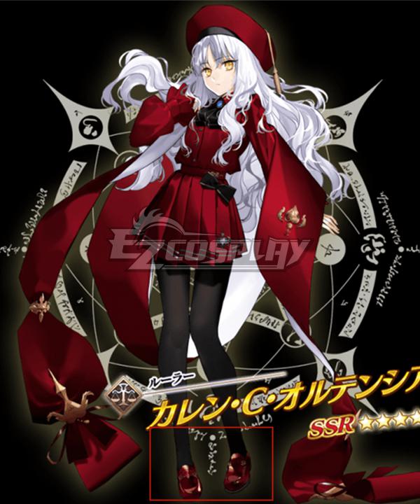 Fate Grand Order FGO Ruler Caren C Hortensia Stage 2 Red Cosplay Shoes