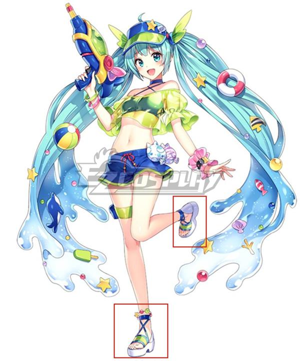 Vocaloid Hatsune Miku Summer White Cosplay Shoes
